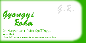 gyongyi rohm business card